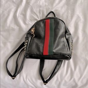 Black Studded Mini Backpack